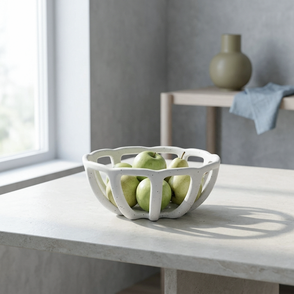 Cerulean Living™ Nordic Ceramic Fruit Basket