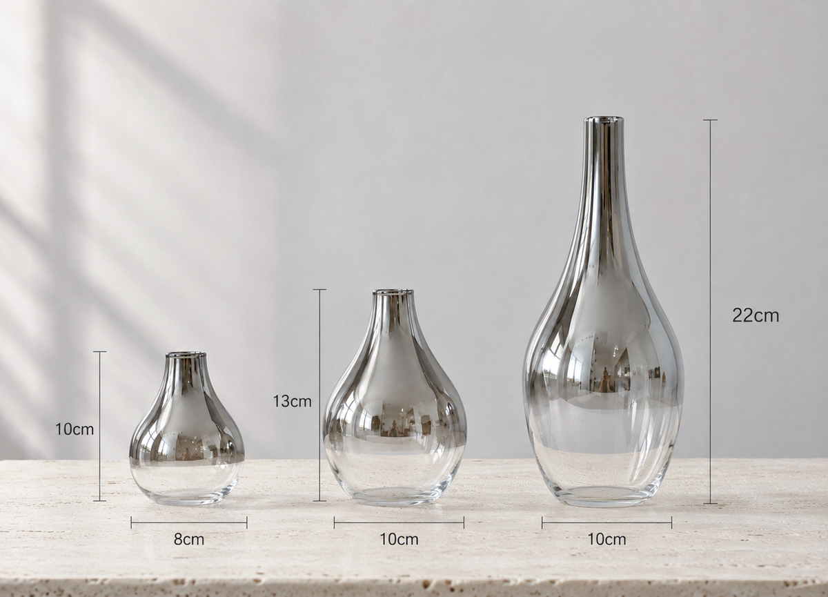 Cerulean Living™ Nordic Silver Glass Vase Collection